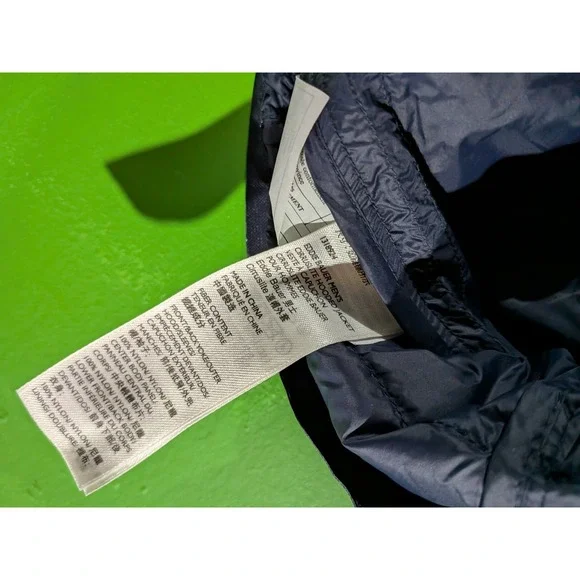 Eddie Bauer CirrusLite 650 Down Puffer Hooded Jacket Mens Size Medium Blue Tones